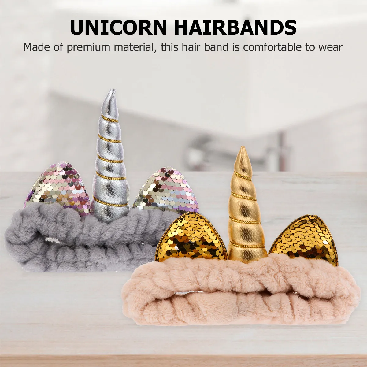 

2 шт. стильных повязок на голову с единорогами, милые аксессуары для волос для умывания, для женщин и девочек, праздничные принадлежности, гламурный головной убор на каждый день
