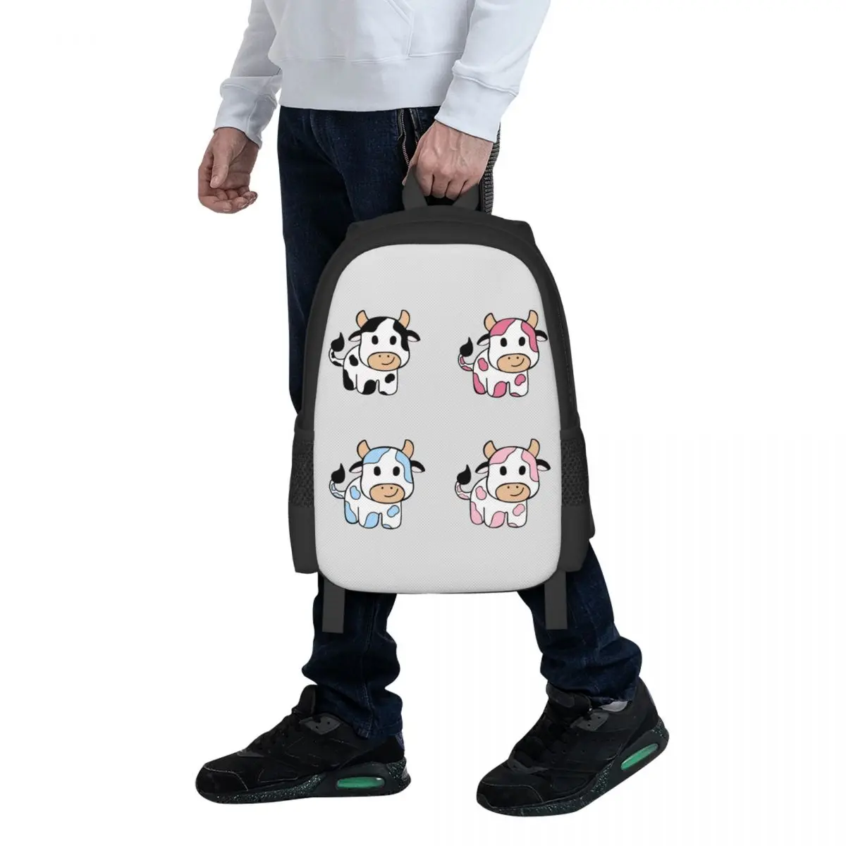 Super Adorable Colorful Cow Pattern Student Backpack School Bag Hiking Travel Daypack Men Women Fashion Bookbag Shoulder Bags