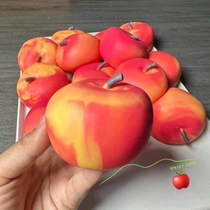 Crunchy Squishy Stress Simulate Apple Fidget Toy Crunchy Squeeze Ball Round Blocks Filled ASMR Anti Stress Toys Christmas Gift - view 3