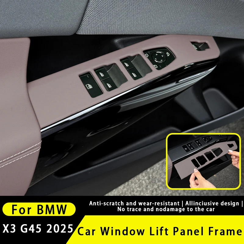 

For BMW X3 G45 2025 LHD Car Window Lifting Switch Panel Frame Leather Car Door Button Frame Trim Cover Auto Accessories