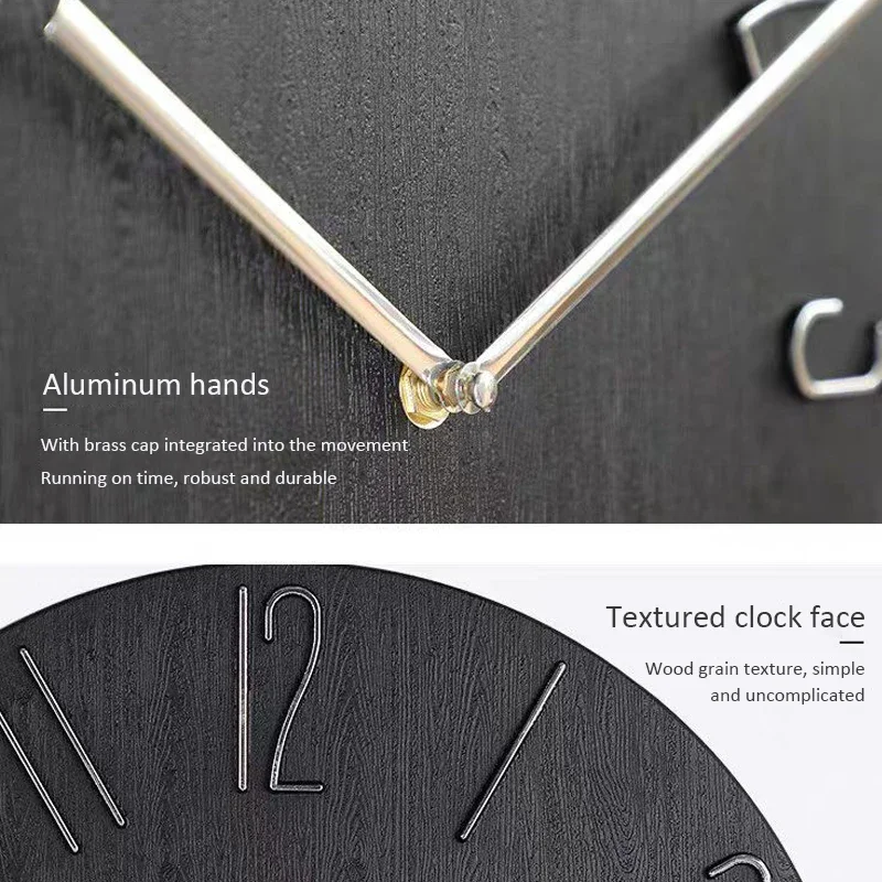 30cm 12inch Wall Clocks Living Room Silent Brief Wall Clock Nordic Fashion Wall Watch No Second Hand Simple Quartz Clock