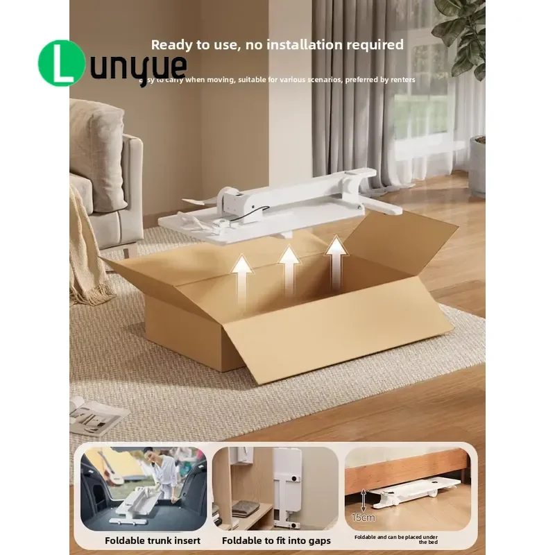 Height Adjustable Bedside Table Lifting Computer Desk Expandable Folding Writing Desk for Students Bedroom Home Office Mobile