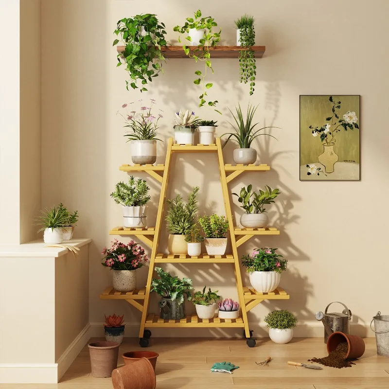 Flower stand stepped balcony indoor multi-layer green plant potting finishing and placing rack green dill succulent tile pot
