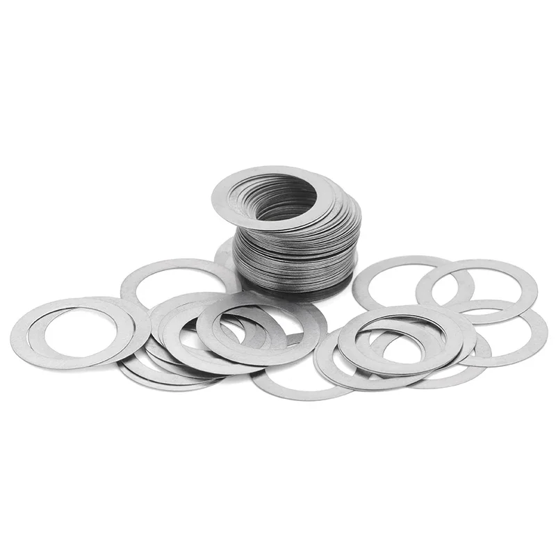 1/2/5pcs M32 - M60 304 Stainless Steel DIN988 Ultra Thin Flat Washers Ring Precision Clearance Gasket for Shaft  0.1-1.0 mm