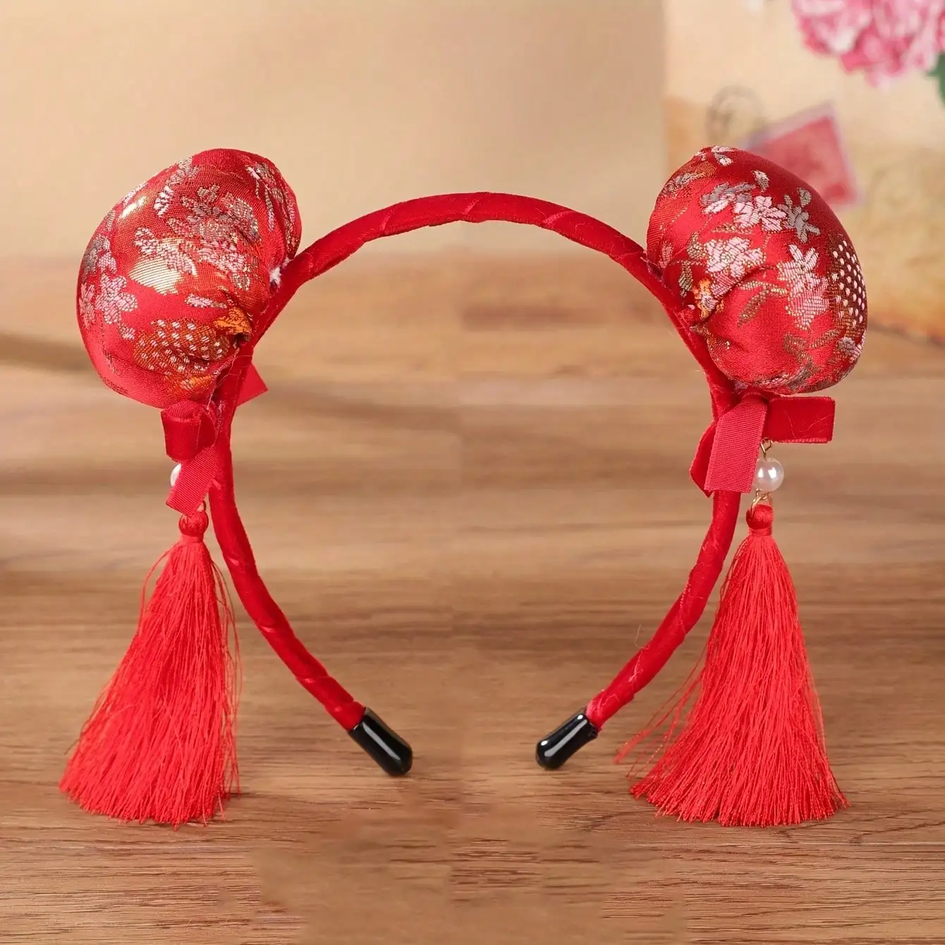 

1PCS New Year Ancient Style Tassel Chinese Red Headband Hairband Tang Suit Hanfu Accessory Bow Festive Chinese Wedding Bridal Bridesmaid Hairband