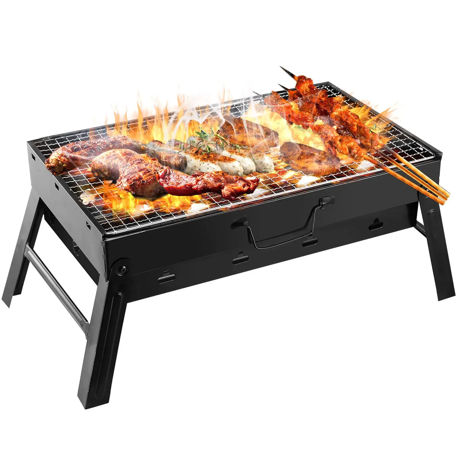

For Foldable Portable BBQ Charcoal Grill Grill Lightweight Smoker Grill for Camping Picnics Garden Grilling