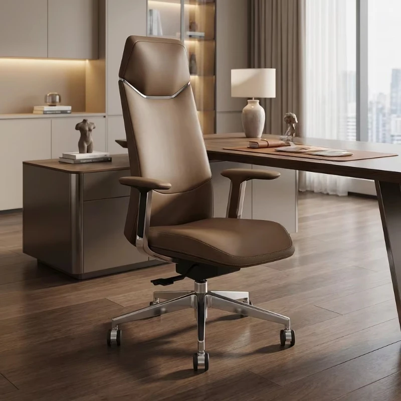 Height Adjustable Rotating Modern High Back Executive Manager Boss Leather Office Chair
