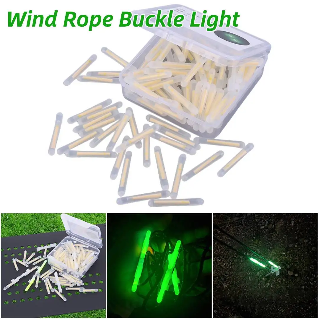 

Fluorescent Wind Rope Buckle Light Tent Atmosphere Light Tent String Lamp Wind Rope Decoration Light for Outdoor Camping Picnic