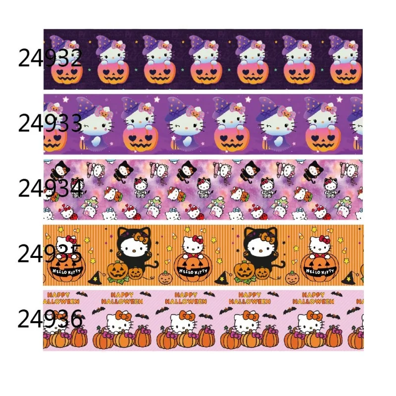 

5Yards Hello Kitty Halloween Grosgrain Ribbon Sanrio Character or Hairbows DIY Gifts Sewing Accessories Crafts Materials