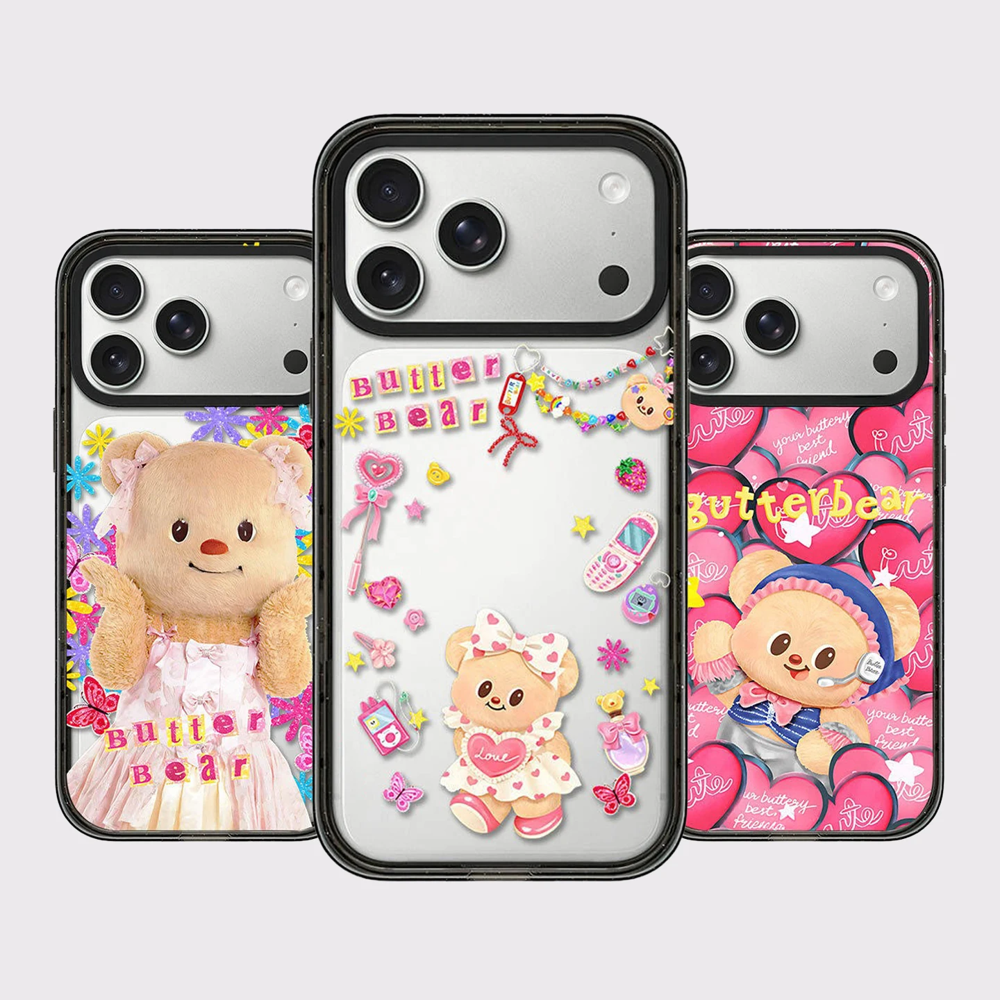 Cartoon Girl Bear Impact Black Border Magnetic Cover for IPhone 13 14 15 16 17 Pro Max Case for IPhone Air