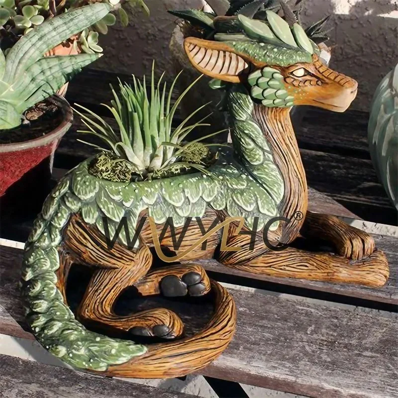 Multi Fleshed Dragon Garden Guardian Garden Decoration Table Top Resin Handicraft Decorations