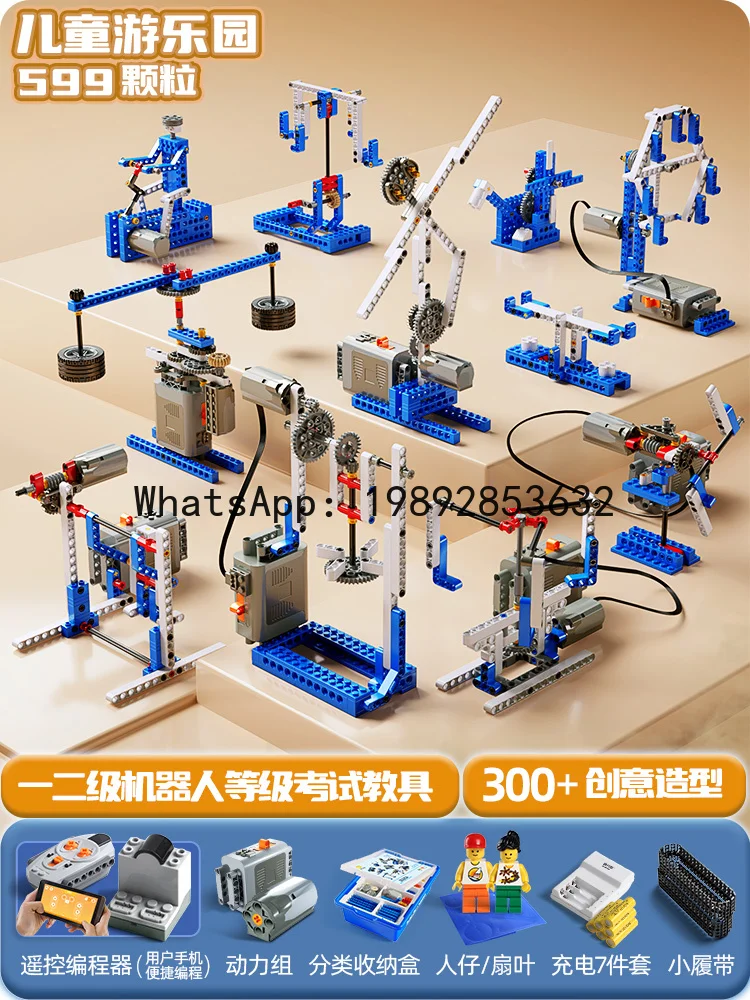 Robô programável elétrico ciência e educação ferramenta mecânica blocos de construção montagem brinquedo educativo das crianças