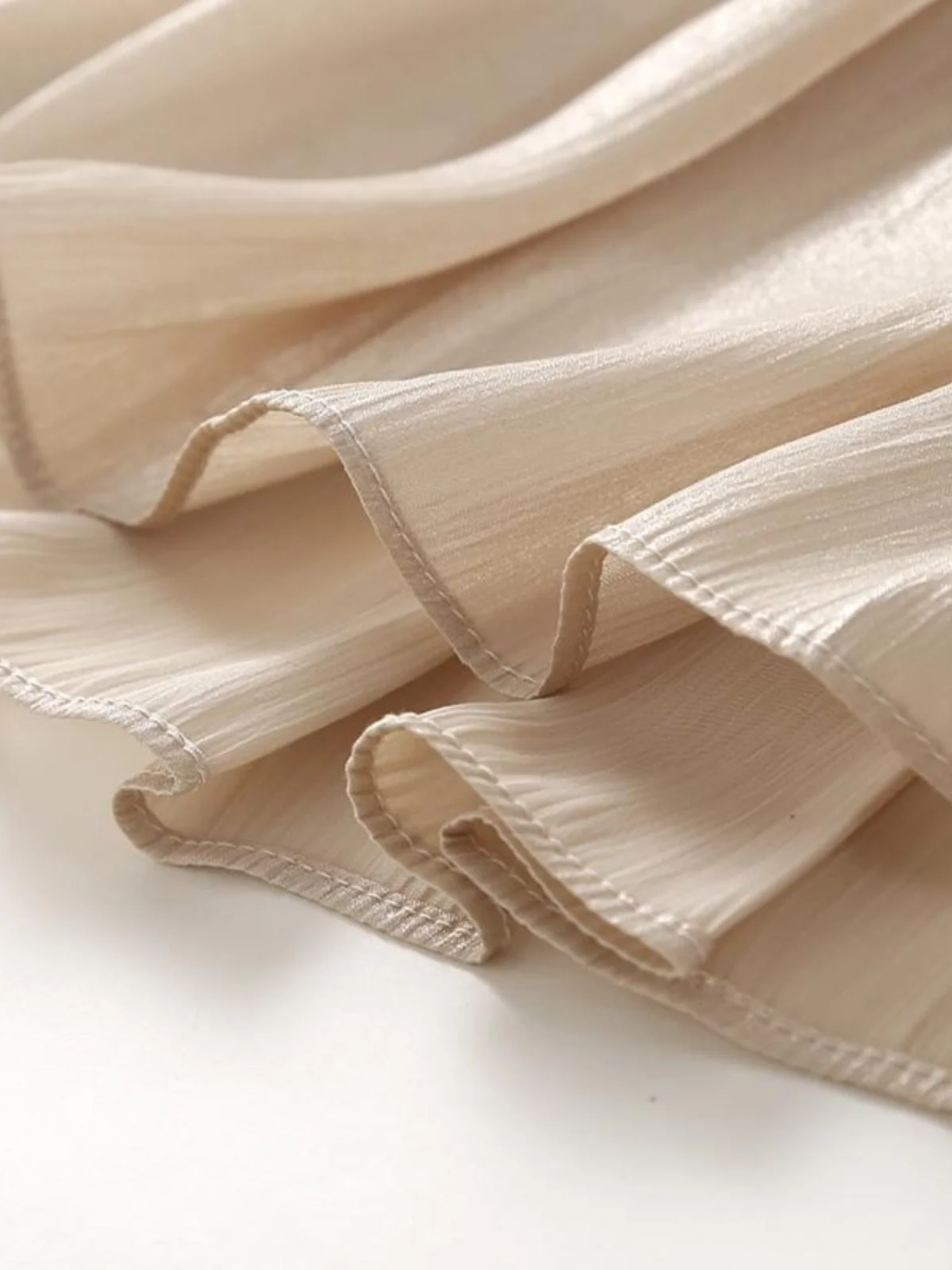 

High-End Spring Silk A-Line Midi Skirt Women's plus Size High Waist Slimming Pleated Skirts Casual Straight Cut Sle