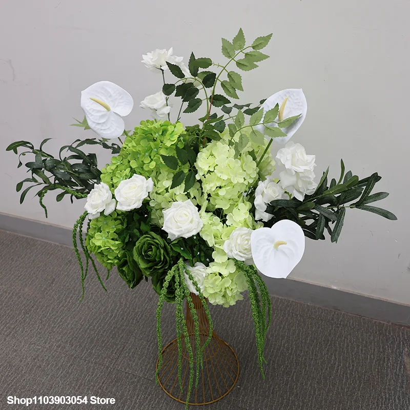 Grüne Hortensie, luxuriöser künstlicher Blumenball, Hochzeitsdekoration, Tischdekoration, Blumenarrangement für den Gang, Heimdekoration – Detail 4
