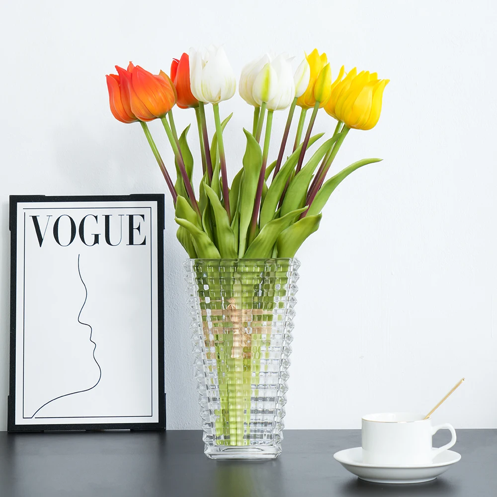 2025 New Silicone Tip Tulip Bouquet for Valentine\'s Day Wedding Decoration Fake Flowers Indoor Outdoor Home Garden Decoration