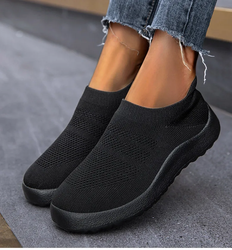 Damen-Sneaker zum Hineinschlüpfen, Damenschuhe, 2023, atmungsaktive Mesh-Turnschuhe für Damen, Sportschuhe, weiße Freizeitschuhe, Zapatillas Mujer – Detail 3
