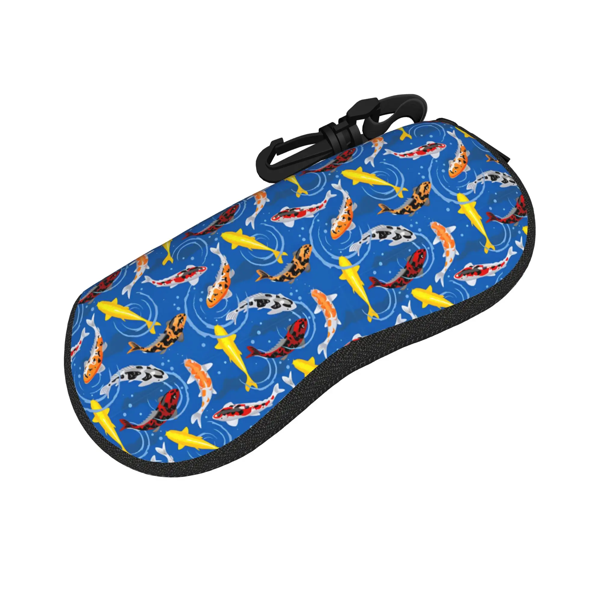 Traditional Goldfish koi fish  Merchandise Glasses Case for Girls Anti-Fall Zipper  Glasses Storage Box Cartoon Eyeglasses Box