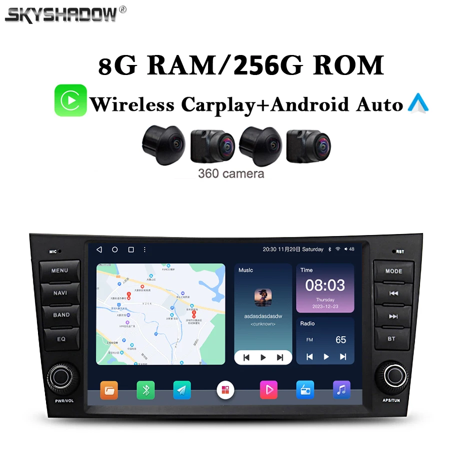 

360 8G + 256G DSP IPS Carplay Auto Android 13.0 8 "автомобильный DVD-плеер GPS WIFI Bluetooth радио для Benz W211 W463 W219 W209 2004-2012