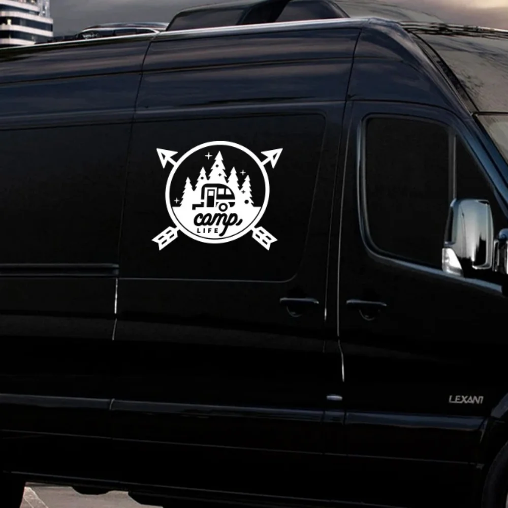 

Camping Forest Design Vinyl Car Sticker Waterproof UV Resistant for RV SUV Truck Window Bumper Universal Fit Outdoor Theme