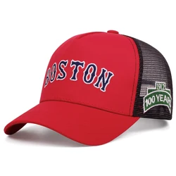 Boston embroidery outdoor sport men women trucker hat baseball caps Shade mesh hat