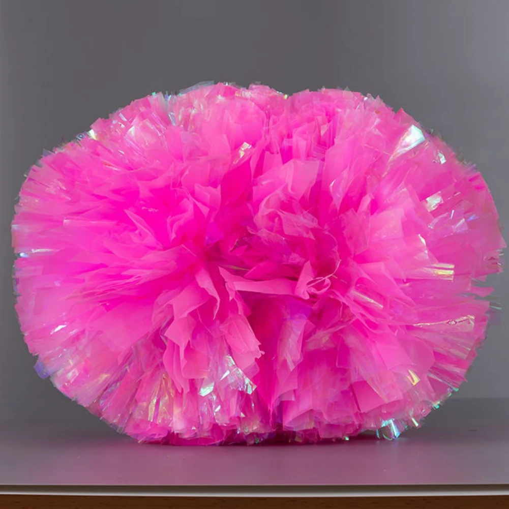 1pcs Cheerleading Pompoms Sport Cheerleader Rainbow Pom Poms Party Club Basketball Game Majorettes Bouquet Plastic Handles Flowe