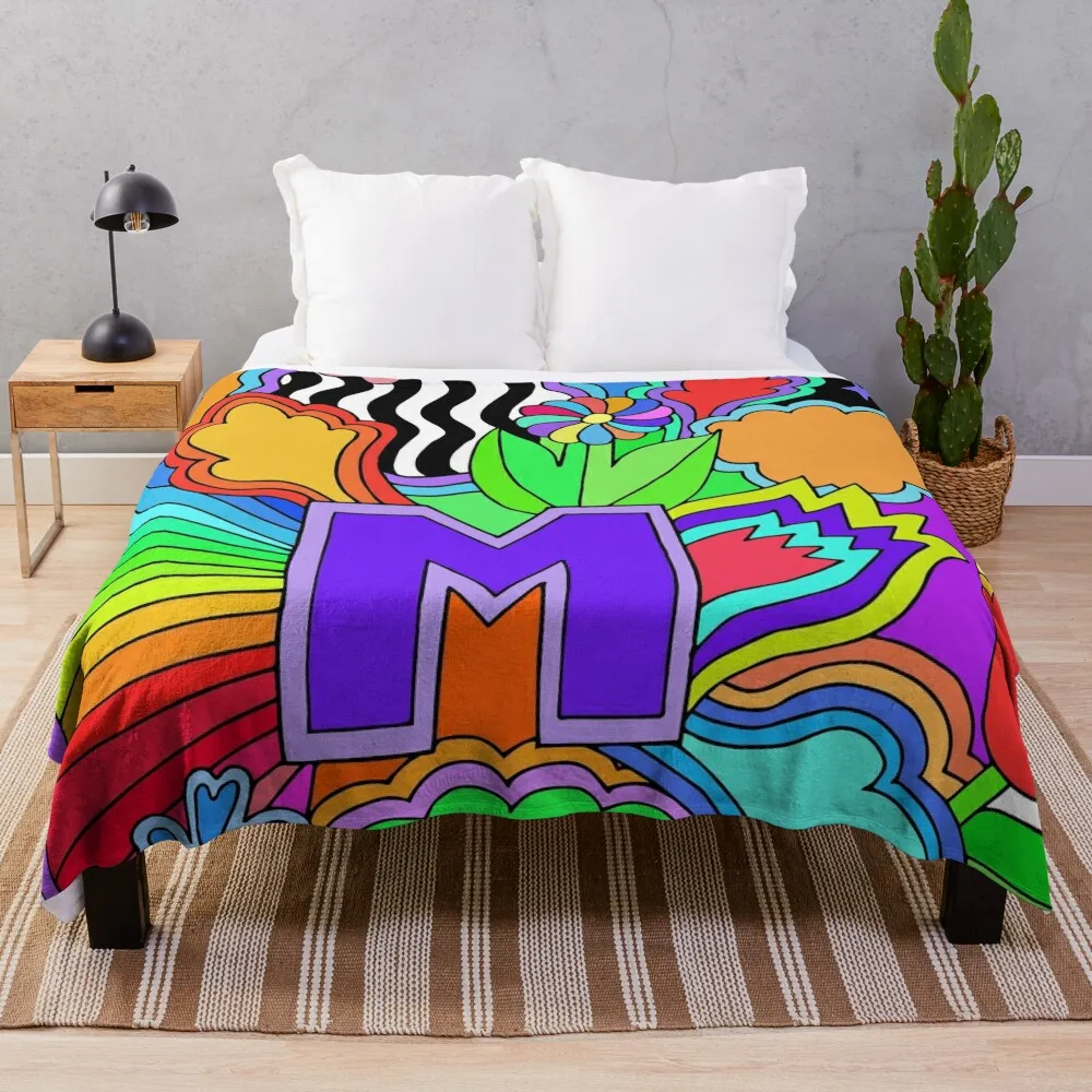 

Letter M! Throw Blanket sofa bed Soft Beds anime Blankets