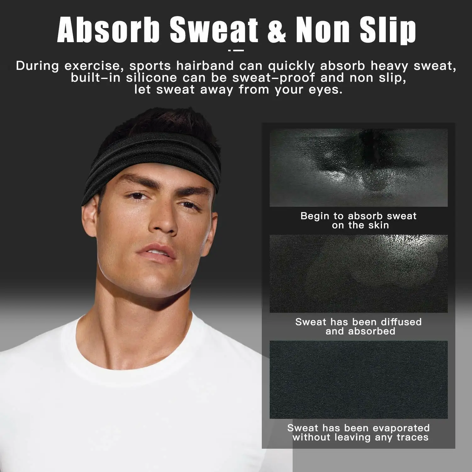 النساء اليوغا الجري عصابات الرأس الرياضية تجريب العصابات الشعر عمامة رئيس التفاف عقال تمتد العصابة رياضة اللياقة البدنية رباط شعر واسع #5