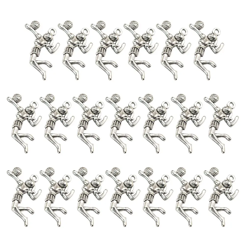 20Pcs Alloy Pendant Charms Volleyball Player DIY Jewelry Making Accessories for Necklace Bracelet Earrings Craft Charms