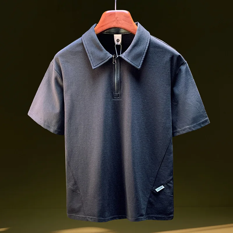 

POLO men's summer 2025 new casual collar loose short sleeved half zip cardigan design breathable shirt