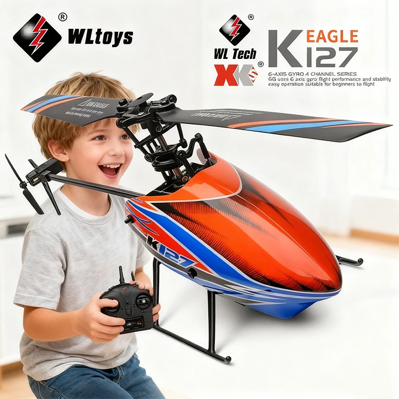 WLtoys XK K200 K127 RC Helicopter 4CH 2.4G Remote Control Plane Optical Flow Positioning Air Pressure Fixed Height Airplane Toys