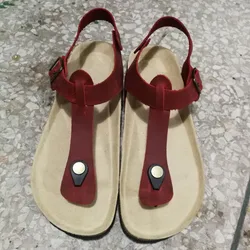Careaymade-Genuine leather Handmade sandals,Artistic retro clip toe cork bocken shoes,flat bottomed lovers sandals size 36-45