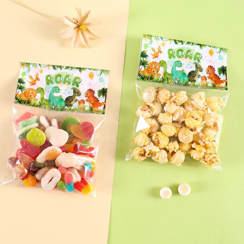 30/50 Uds. Bolsas de dulces de dinosaurio de dibujos animados bolsa de regalo autosellante decoración de fiesta de cumpleaños de dinosaurio decoración de fiesta de cumpleaños de niño Baby Shower