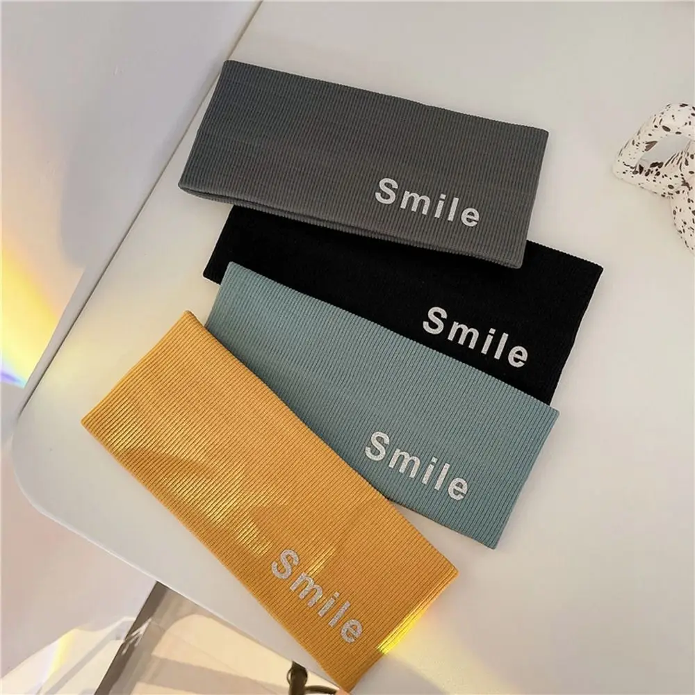 Outdoor Exercise Fitness Yoga Letter Smile Printing Sports Hairband Hair Accessories Korean Style Headband Knitted Headband