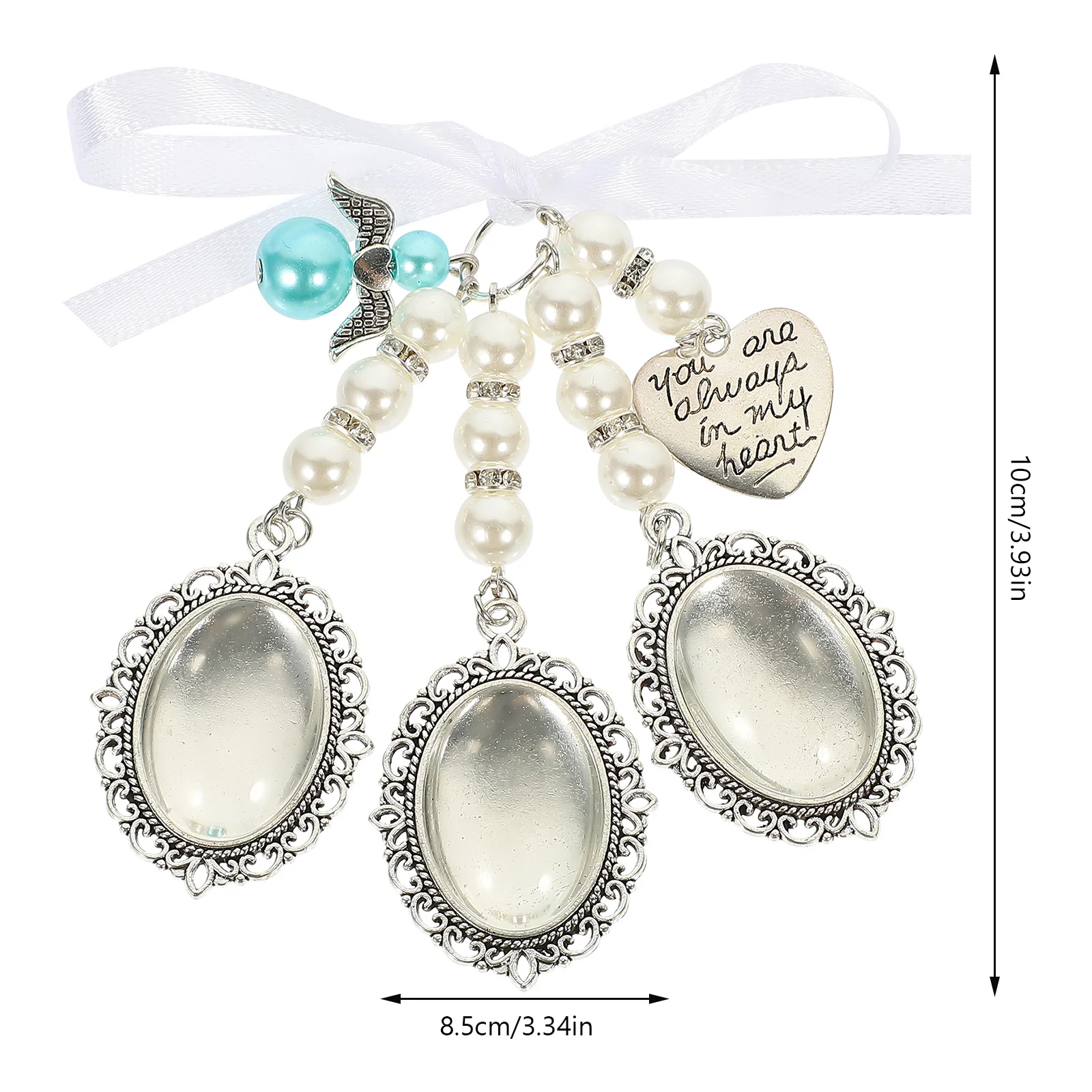 1 مجموعة 1 مجموعة اللؤلؤ القلب قلادة الزفاف التذكاري الصورة سحر Diy إطار صور ل باقة قلادة الحرفية صنع المجوهرات العرض