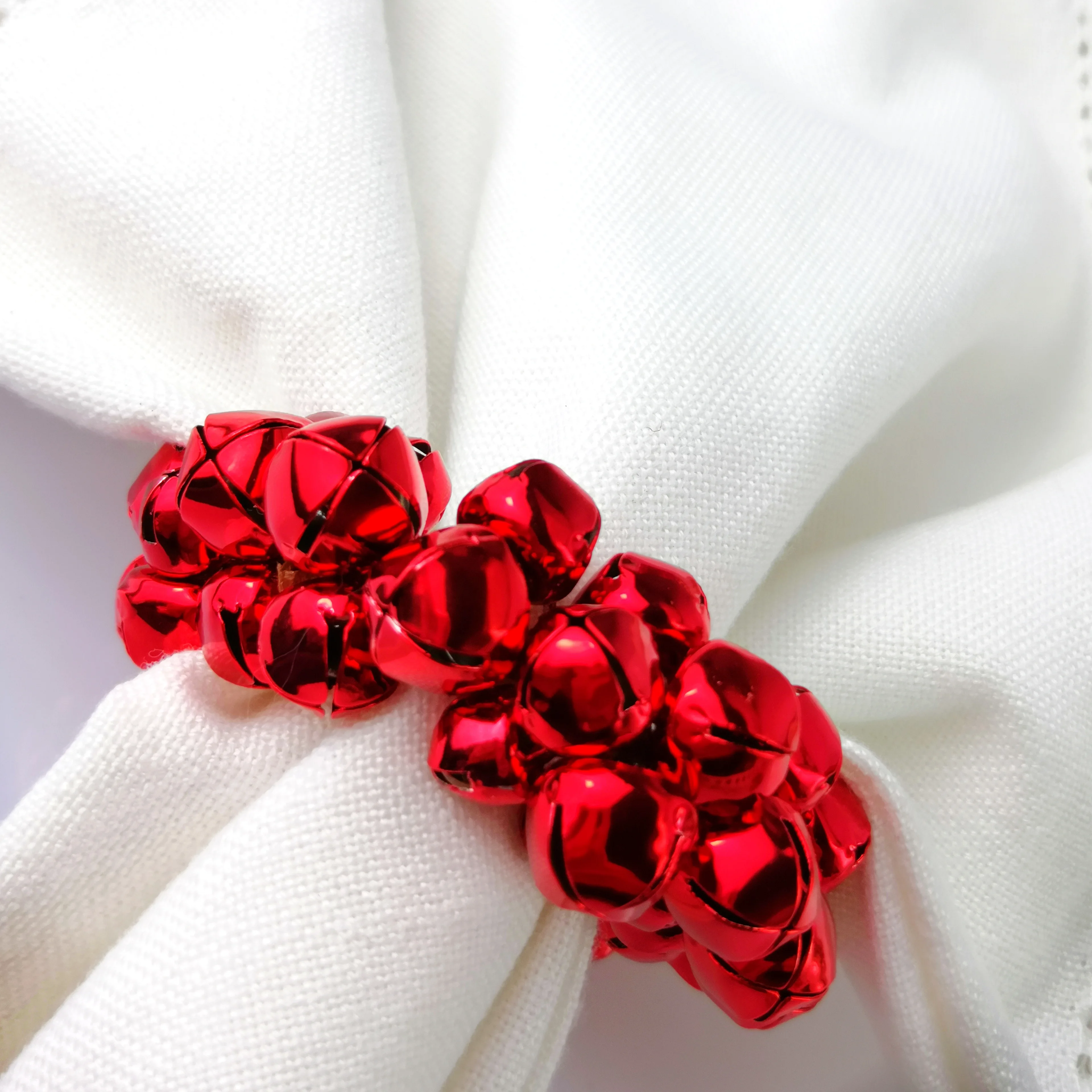 

Free Shipping Red Jingle Bell Christmas Napkin Ring 10 Pcs For Wedding Party Decoration Qn22090904