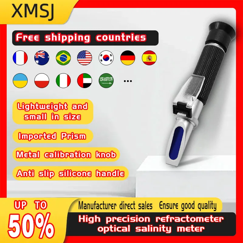 Bir anggur & Alkohol refraktometer anggur gula buah refraktometer air laut Salinometer untuk akuarium konsentrasi gula Meter