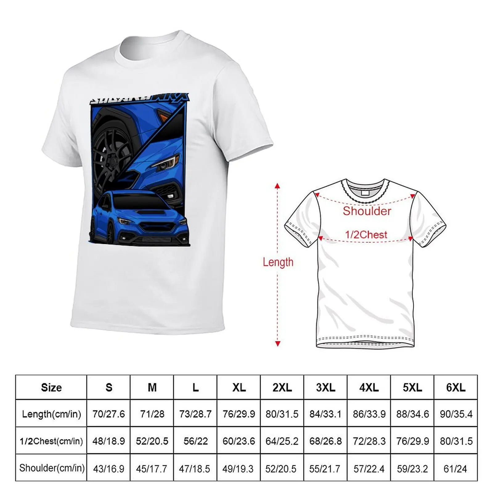 World Rally Blue VB WRX stock fenders T-Shirt black cotton t-shirt plain for man package man t shirt cotton T-Shirt