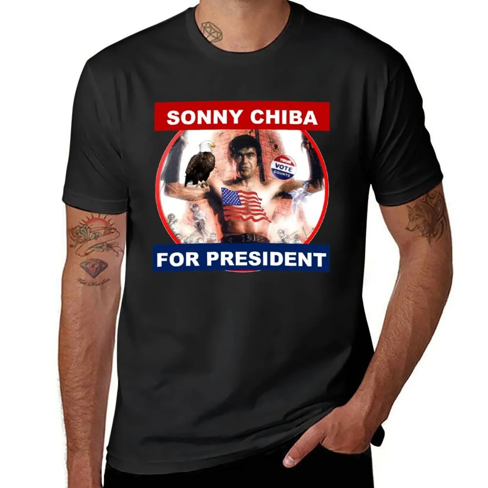 SONNY CHIBA FOR PRESIDENT T-Shirt Aesthetic clothing graphic tee shirt street wear anime mens graphic t-shirts funny