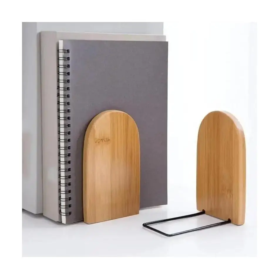 Suporte de mesa para livros, material escolar de escritório, acessório de papelaria, estantes para revistas, estilo simples, madeira, ferro, prateleira final para livros