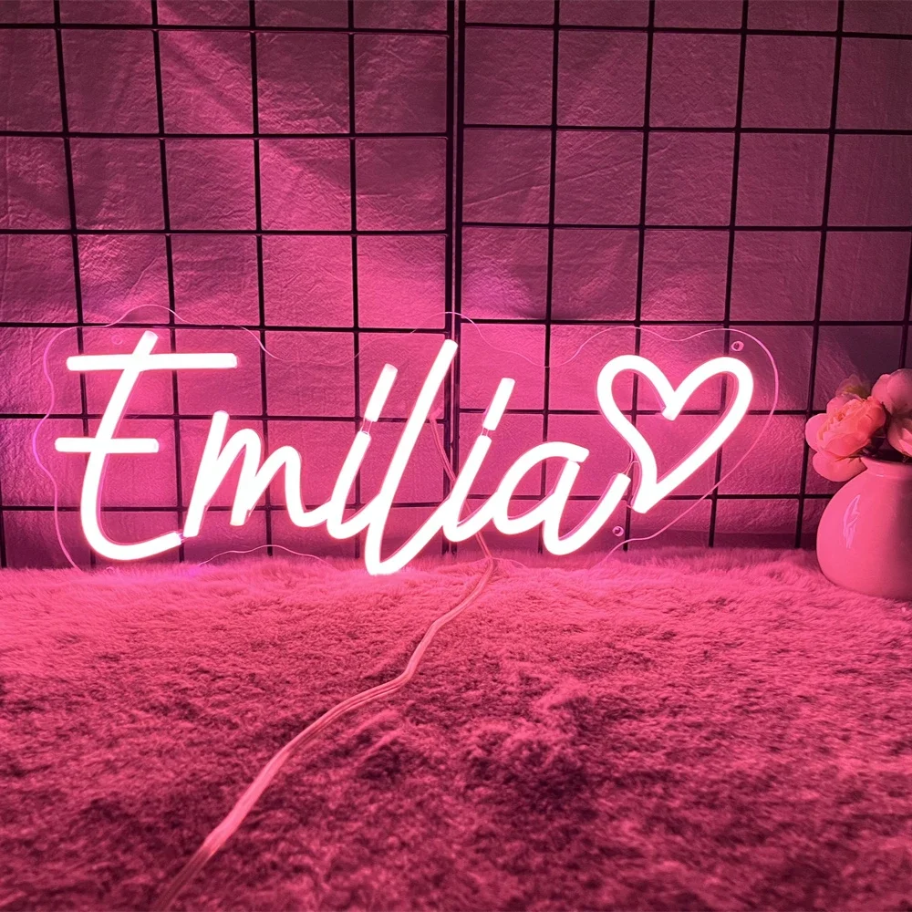 Letrero de neón con nombre personalizado, regalos de cumpleaños personalizados, decoración de pared del dormitorio, lámpara de neón LED, luz nocturna con logotipo de negocios de tu texto