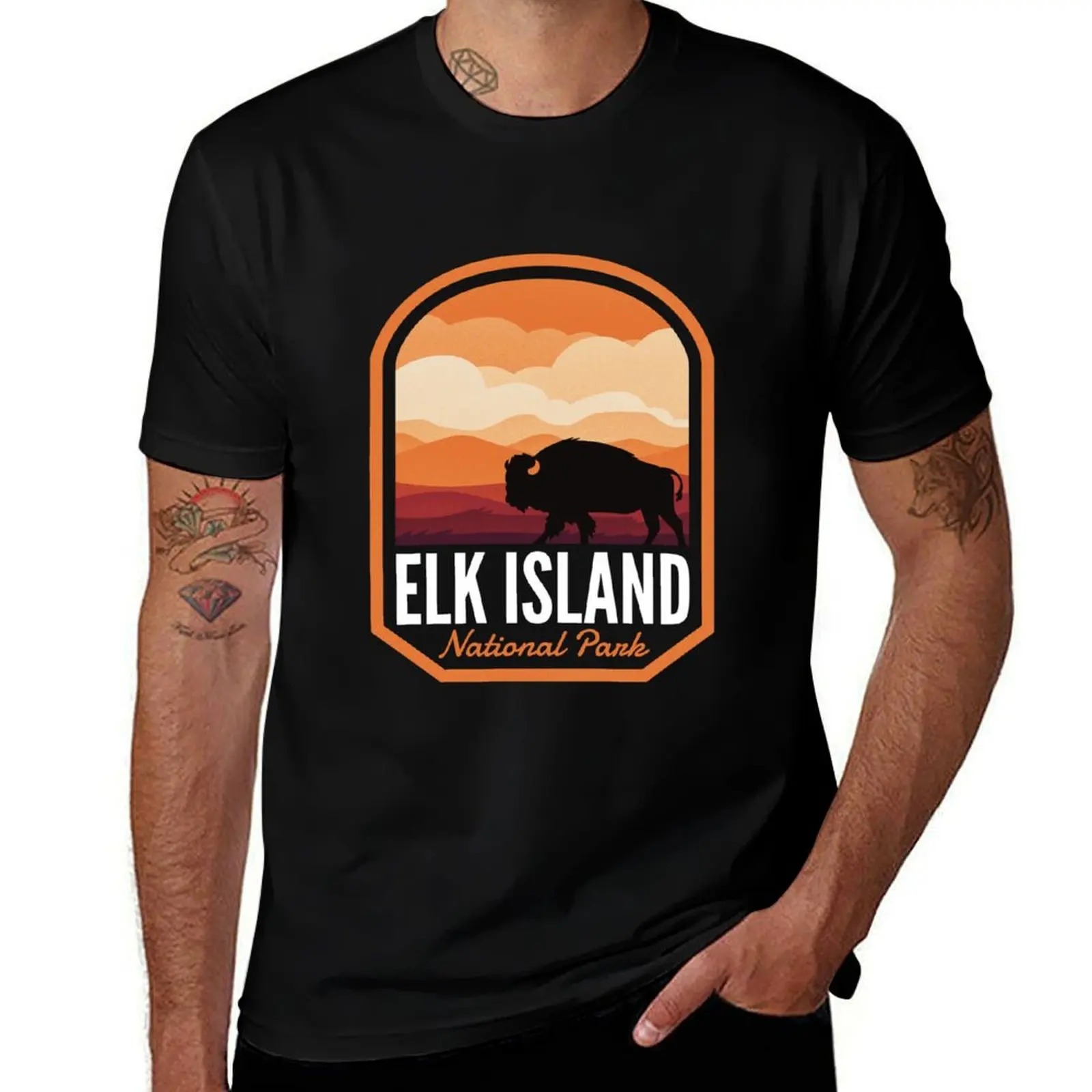

Elk Island National Park Alberta Bison T-Shirt t shirt for man 100 percent cotton man t shirt designer