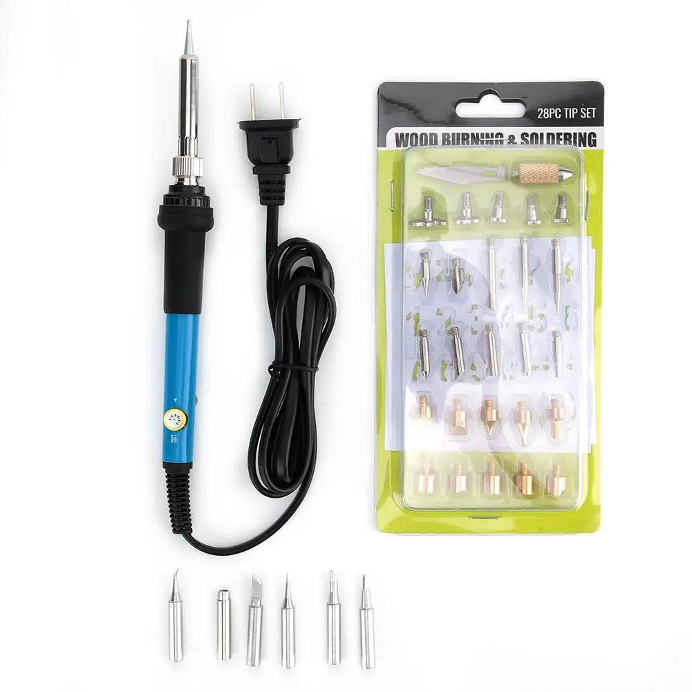 

60W Wood Burning Tool Kit 35Pcs Adjustable Temperature Soldering Iron 200-450 for Pyrography Craft Crafting