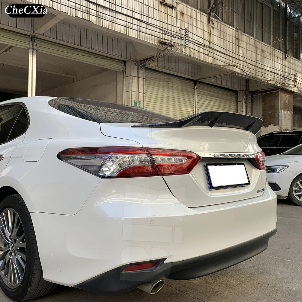 Glossy Black Rear Spoiler for Toyota Camry 2018-2023 High-Quality Fiberglass Trunk Lid Spoiler Automotive Accessory
