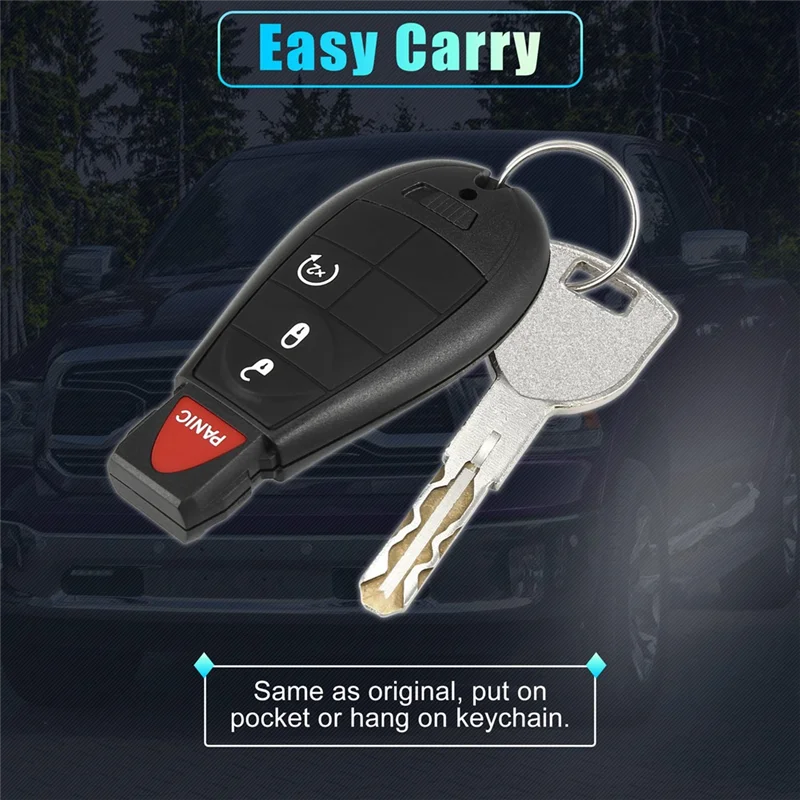 

Car Kit Key Fob For Dodge Ram 1500 2013-2021 2500 3500 4500 5500 2013-2018 Keyless Entry Remote Control GQ4-53T 4 Buttons