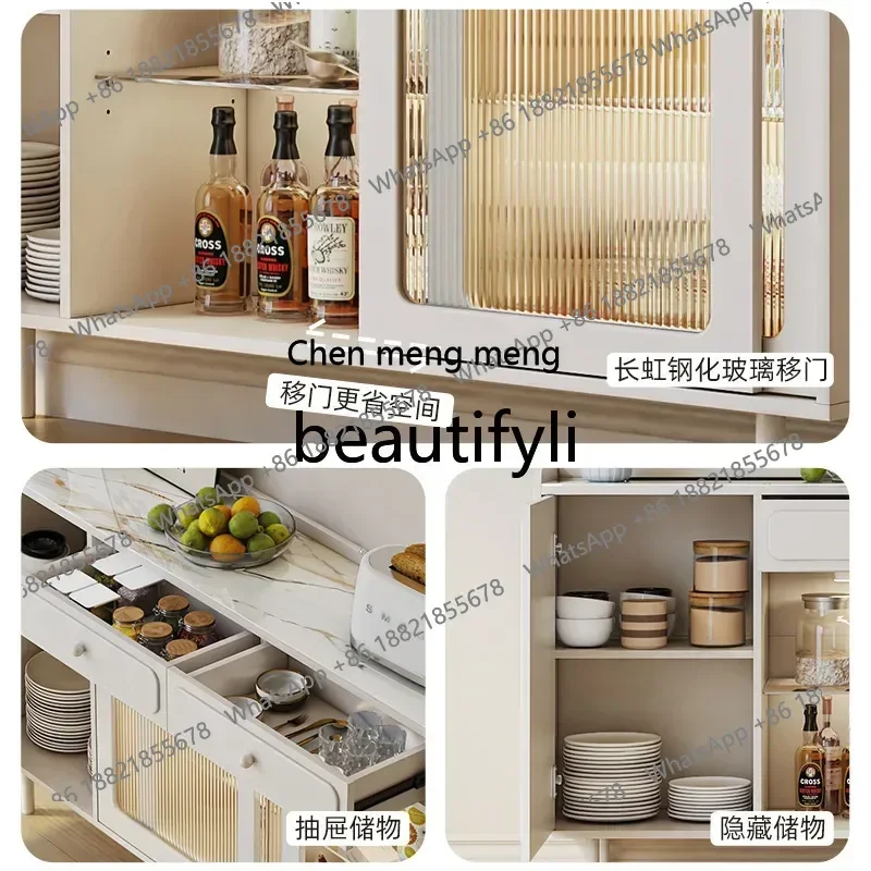 B7304 ss روك مجلس خزانة جانبية غرفة المعيشة خزانة الحائط المتكاملة فائقة الضيقة الحد الأدنى خزانة المنزل المطبخTe #5