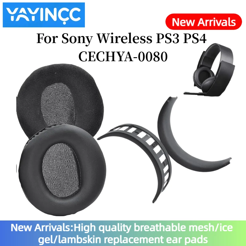 

YAYINCC Soft Foam Protein Leather Ear Pads Compatible For Sony Wireless PS3 PS4 CECHYA-0080 Headset Earmuffs Repairing Parts