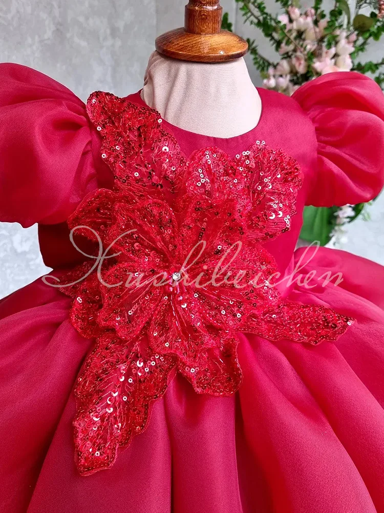 New Children Birthday Baptism Princess Ball Gown Girls Fashion Wedding Piano Performance Dress g338