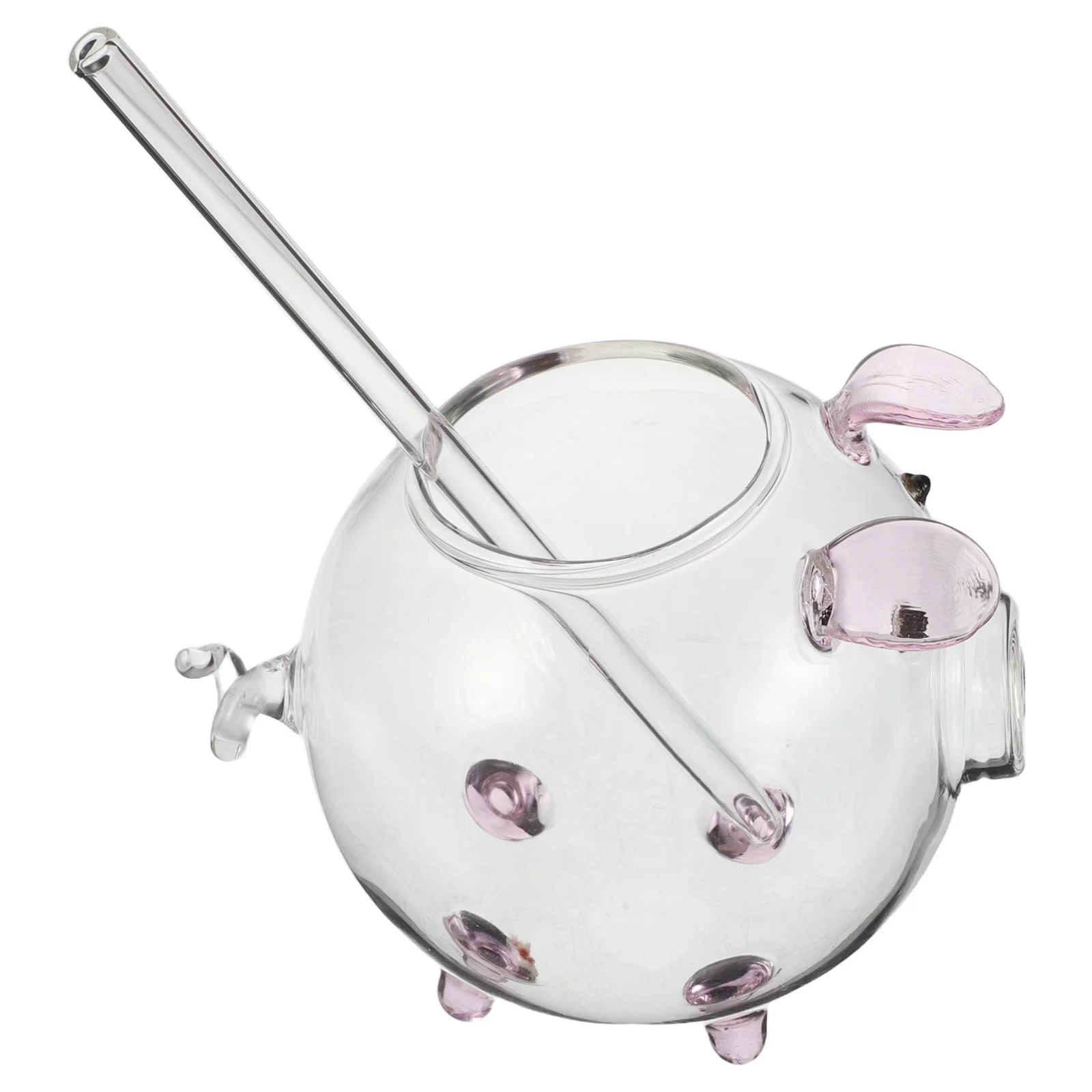 

Pig Shaped Cocktail Glass 220ml Clear Beverage Cup for Parties Home Bar Tea Wine Juice Milk Cappuccino Reusable