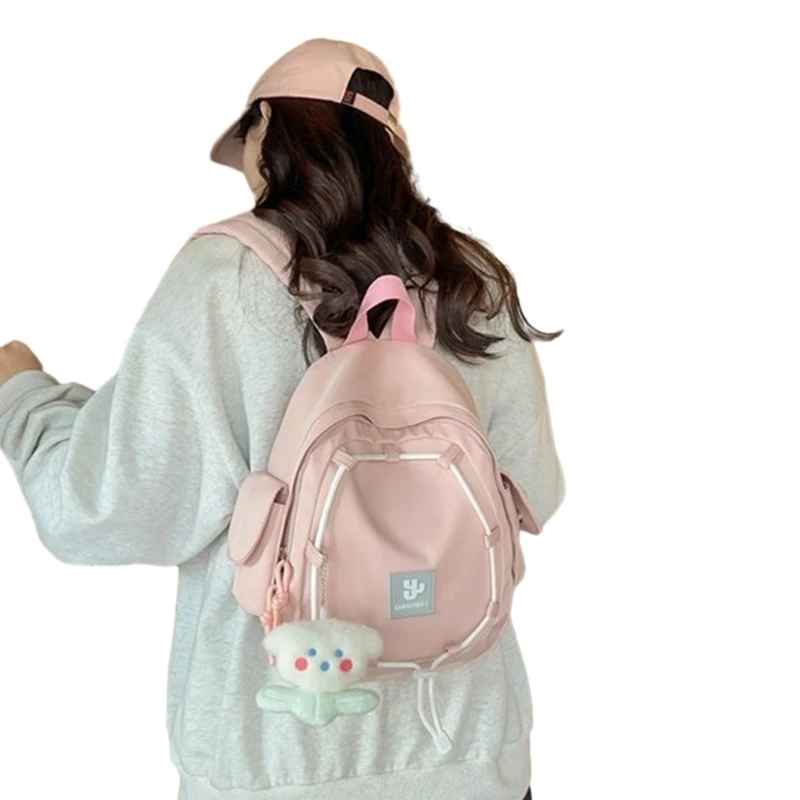 Mochila escolar pequeña y encantadora para estudiantes, versión coreana, con adorno