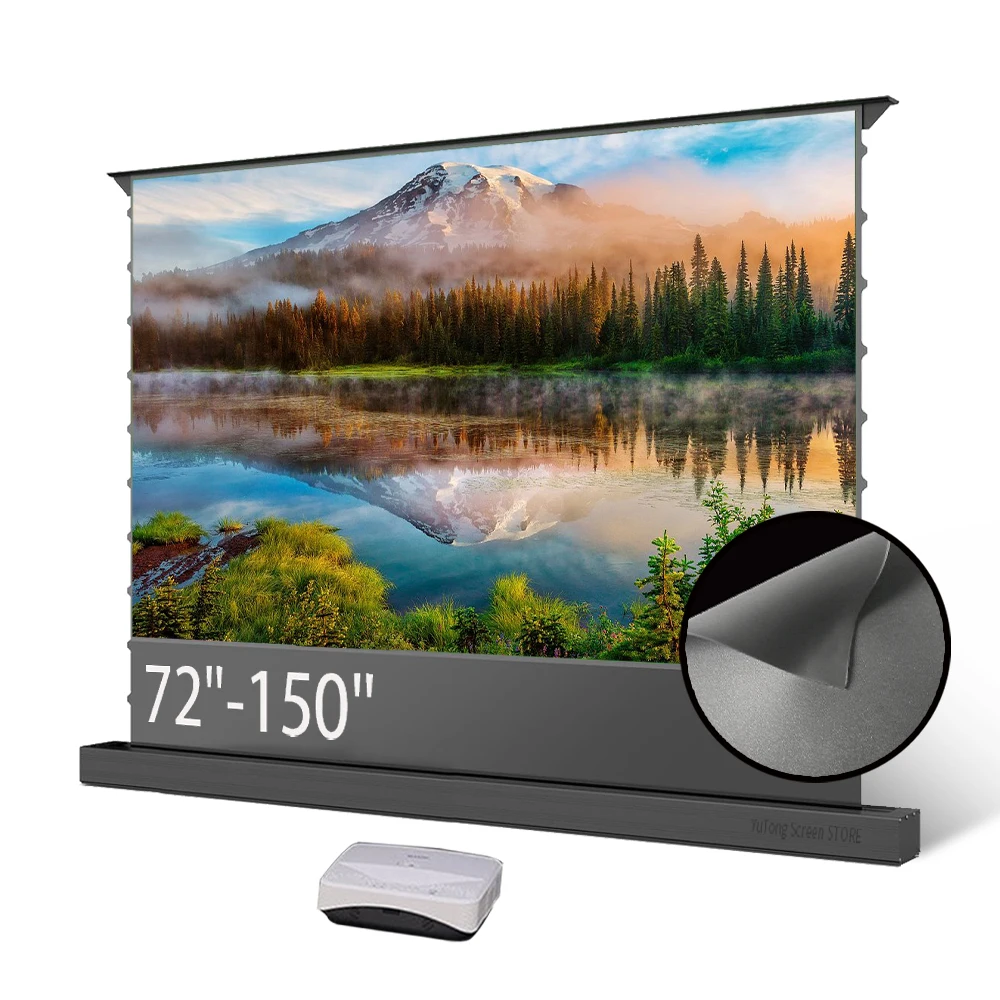 

Big promotion Motorized Floor Self-Rising 8K ALR Screen 16:9 Projector Screen Gray For Home 4K Long-Throw/Short Throw Projectors